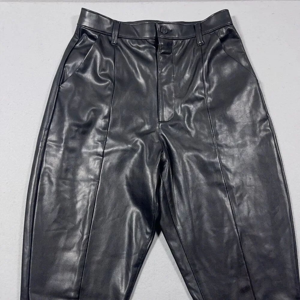 Abercrombie‎ & Fitch Curve Love Flare Skinny High Rise Vegan Leather Pants 29/8